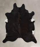 Solid Black Cowhide Rug #B10437