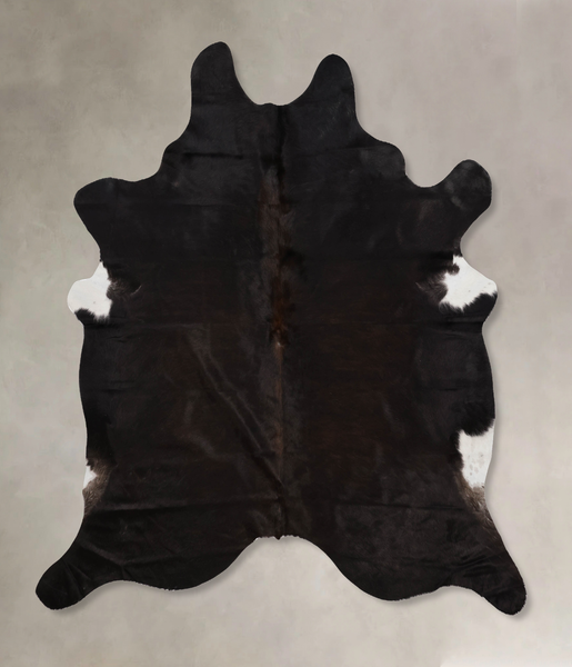 Solid Black Cowhide Rug #B10437