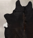 Solid Black Cowhide Rug #B10437