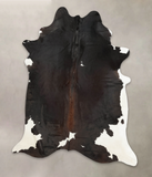 Chocolate and White Cowhide Rug #B1046