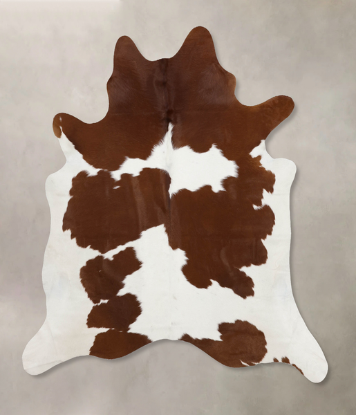 Brown and White Cowhide Rug #B10474