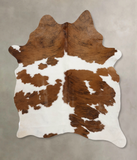 Brown and White Cowhide Rug #B10478