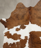 Brown and White Cowhide Rug #B10478