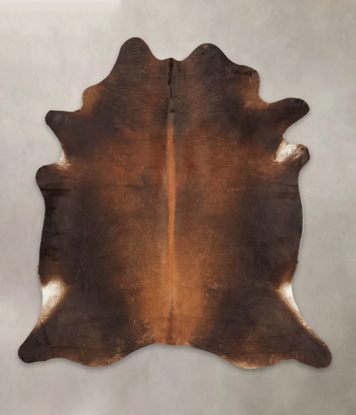 Brown with Red Cowhide Rug #B1055