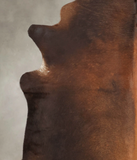Brown with Red Cowhide Rug #B1055