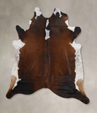 Chocolate and White Cowhide Rug #B10579