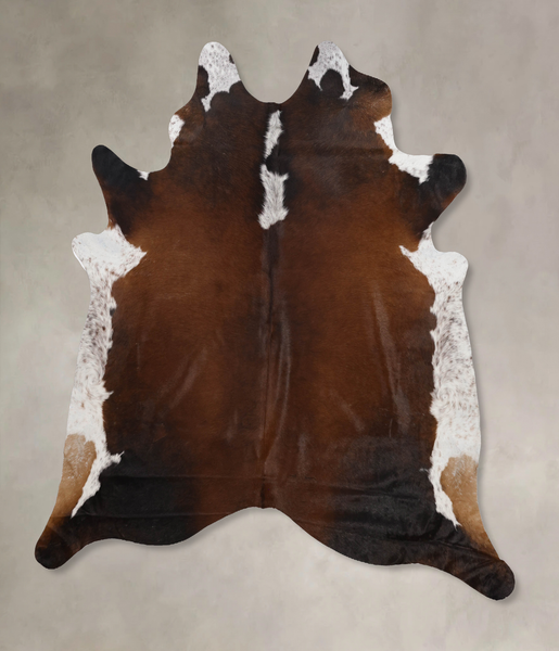 Chocolate and White Cowhide Rug #B10579
