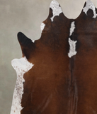 Chocolate and White Cowhide Rug #B10579