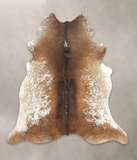 Salt and Pepper Brown Cowhide Rug #B1058