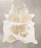 Beige and White Cowhide Rug #B10603