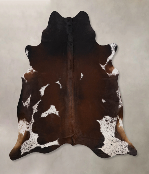 Chocolate and White Cowhide Rug #B10673