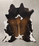 Chocolate and White Cowhide Rug #B10675