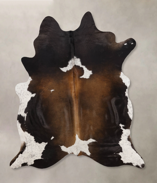 Chocolate and White Cowhide Rug #B10675