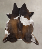 Chocolate and White Cowhide Rug #B10677