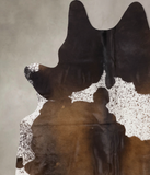 Chocolate and White Cowhide Rug #B10677