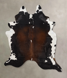 Chocolate and White Cowhide Rug #B10698