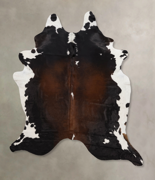 Chocolate and White Cowhide Rug #B10698