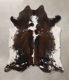 Chocolate and White Cowhide Rug #B10701