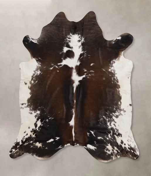 Chocolate and White Cowhide Rug #B10701