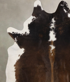 Chocolate and White Cowhide Rug #B10712