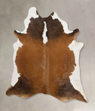 Chocolate and White Cowhide Rug #B10717