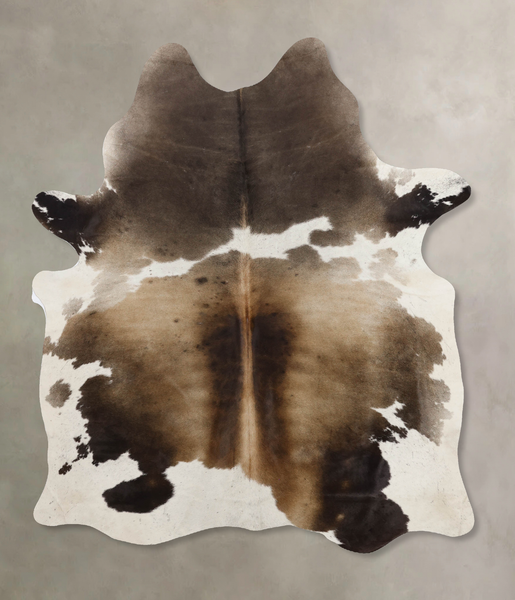 Chocolate and White Cowhide Rug #B10729