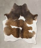 Chocolate and White Cowhide Rug #B10754