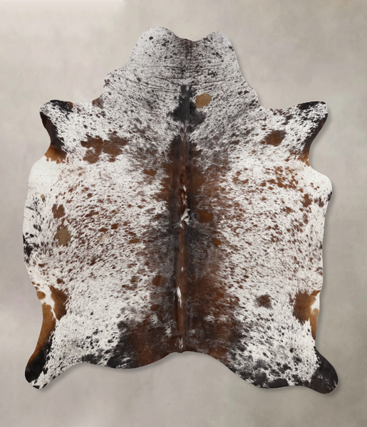 Salt and Pepper Brown Cowhide Rug #B10809