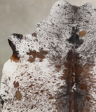 Salt and Pepper Brown Cowhide Rug #B10809