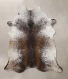 Salt and Pepper Brown Cowhide Rug #B10812