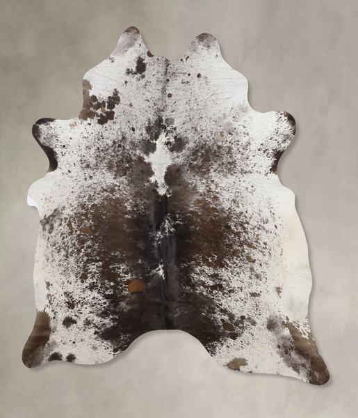 Salt and Pepper Brown Cowhide Rug #B10872