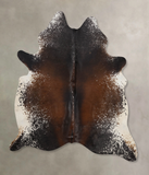 Salt and Pepper Brown Cowhide Rug #B10889