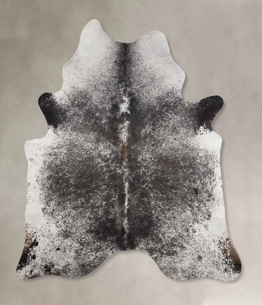 Salt and Pepper Black Cowhide Rug #B10910