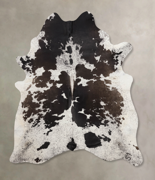 Salt and Pepper Black Cowhide Rug #B10912