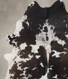 Salt and Pepper Black Cowhide Rug #B10912