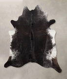 Salt and Pepper Black Cowhide Rug #B10913