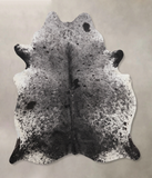 Salt and Pepper Black Cowhide Rug #B10915