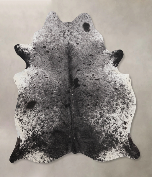 Salt and Pepper Black Cowhide Rug #B10915