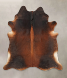 Brown with Red Cowhide Rug #B1107