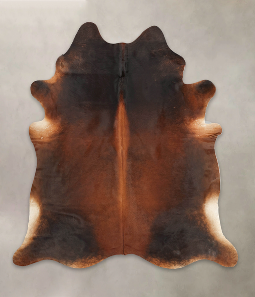 Brown with Red Cowhide Rug #B1107