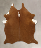 Brown and White Regular Cowhide Rug #B11141
