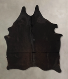 Solid Black Cowhide Rug #B11147