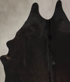 Solid Black Cowhide Rug #B11147
