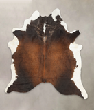 Chocolate and White Cowhide Rug #B1118