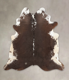 Chocolate and White Cowhide Rug #B1120
