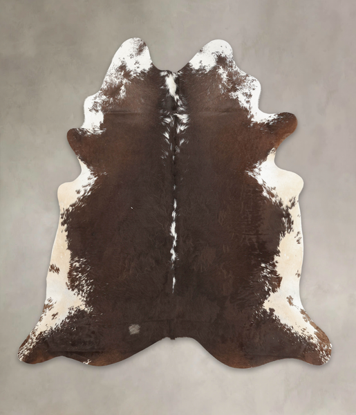 Chocolate and White Cowhide Rug #B1120
