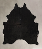 Solid Black Cowhide Rug #B11291