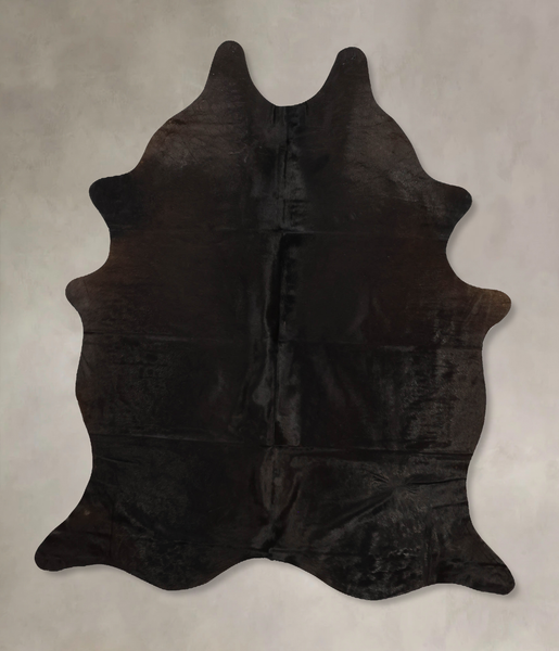 Solid Black Cowhide Rug #B11293