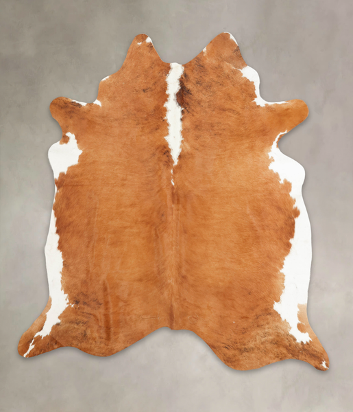 Brown and White Regular Cowhide Rug #B1130