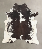 Chocolate and White Cowhide Rug #B1152